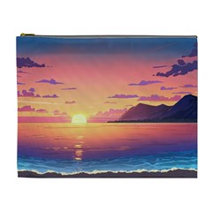 Sunset Ocean Beach Water Tropical Island Vacation 3 Cosmetic Bag (xl) by Pakemis