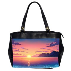 Sunset Ocean Beach Water Tropical Island Vacation 3 Oversize Office Handbag (2 Sides) by Pakemis