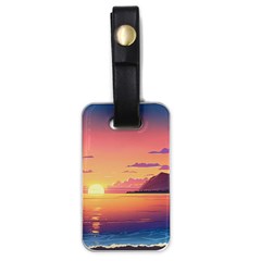 Sunset Ocean Beach Water Tropical Island Vacation 3 Luggage Tag (one Side) by Pakemis