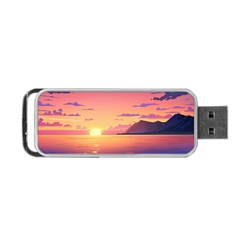 Sunset Ocean Beach Water Tropical Island Vacation 3 Portable Usb Flash (two Sides) by Pakemis