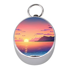 Sunset Ocean Beach Water Tropical Island Vacation 3 Mini Silver Compasses by Pakemis