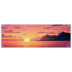 Sunset Ocean Beach Water Tropical Island Vacation 3 Banner And Sign 9  X 3  by Pakemis