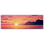 Sunset Ocean Beach Water Tropical Island Vacation 3 Banner and Sign 9  x 3  Front