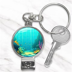 Intro Youtube Background Wallpaper Aquatic Water Nail Clippers Key Chain by Pakemis