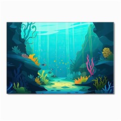 Intro Youtube Background Wallpaper Aquatic Water Postcard 4 x 6  (pkg Of 10) by Pakemis