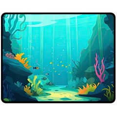 Intro Youtube Background Wallpaper Aquatic Water One Side Fleece Blanket (medium) by Pakemis