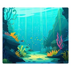 Intro Youtube Background Wallpaper Aquatic Water Premium Plush Fleece Blanket (small) by Pakemis