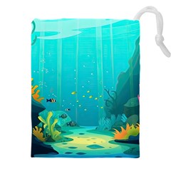 Intro Youtube Background Wallpaper Aquatic Water Drawstring Pouch (4xl) by Pakemis