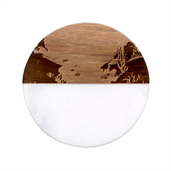 Intro Youtube Background Wallpaper Aquatic Water Classic Marble Wood Coaster (round)  by Pakemis