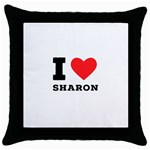 I love sharon Throw Pillow Case (Black) Front