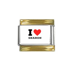 I Love Sharon Gold Trim Italian Charm (9mm)