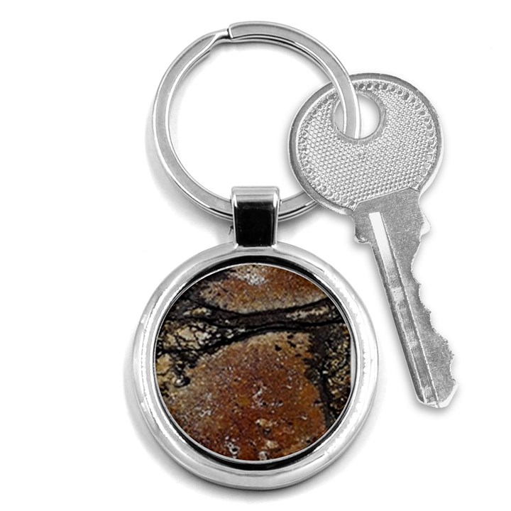 Rustic Charm Abstract Print Key Chain (Round)