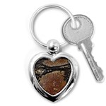 Rustic Charm Abstract Print Key Chain (Heart) Front