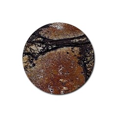 Rustic Charm Abstract Print Rubber Round Coaster (4 Pack) by dflcprintsclothing