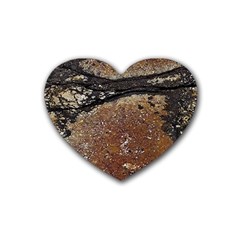 Rustic Charm Abstract Print Rubber Heart Coaster (4 Pack) by dflcprintsclothing