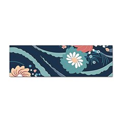 Waves Flowers Pattern Water Floral Minimalist Sticker Bumper (100 Pack) by Pakemis