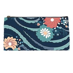 Waves Flowers Pattern Water Floral Minimalist Pencil Case by Pakemis