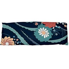 Waves Flowers Pattern Water Floral Minimalist Body Pillow Case Dakimakura (two Sides) by Pakemis