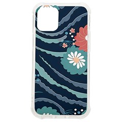 Waves Flowers Pattern Water Floral Minimalist Iphone 12 Mini Tpu Uv Print Case	 by Pakemis