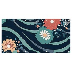 Waves Flowers Pattern Water Floral Minimalist Banner And Sign 8  X 4  by Pakemis