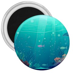 Ai Generated Ocean Sea Fish Aquatic Water Nature 3 3  Magnets by Pakemis