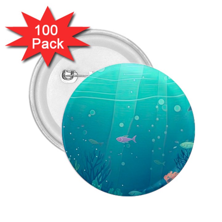 Ai Generated Ocean Sea Fish Aquatic Water Nature 3 2.25  Buttons (100 pack) 