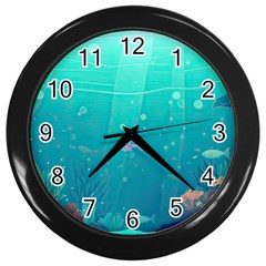 Ai Generated Ocean Sea Fish Aquatic Water Nature 3 Wall Clock (black) by Pakemis