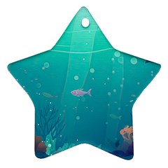 Ai Generated Ocean Sea Fish Aquatic Water Nature 3 Star Ornament (two Sides)