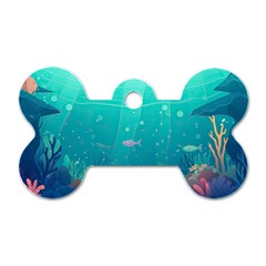 Ai Generated Ocean Sea Fish Aquatic Water Nature 3 Dog Tag Bone (two Sides) by Pakemis