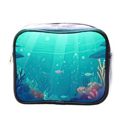 Ai Generated Ocean Sea Fish Aquatic Water Nature 3 Mini Toiletries Bag (one Side) by Pakemis