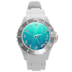 Ai Generated Ocean Sea Fish Aquatic Water Nature 3 Round Plastic Sport Watch (l) by Pakemis