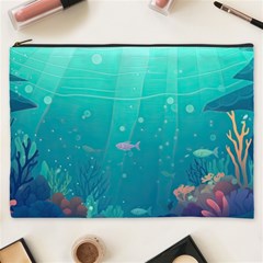 Ai Generated Ocean Sea Fish Aquatic Water Nature 3 Cosmetic Bag (xxxl) by Pakemis