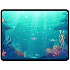 Ai Generated Ocean Sea Fish Aquatic Water Nature 3 Fleece Blanket (large) by Pakemis