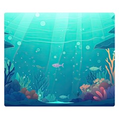 Ai Generated Ocean Sea Fish Aquatic Water Nature 3 Premium Plush Fleece Blanket (small) by Pakemis