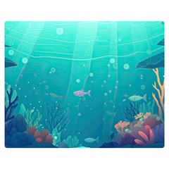 Ai Generated Ocean Sea Fish Aquatic Water Nature 3 Premium Plush Fleece Blanket (medium) by Pakemis