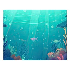 Ai Generated Ocean Sea Fish Aquatic Water Nature 3 Premium Plush Fleece Blanket (large) by Pakemis