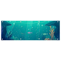 Ai Generated Ocean Sea Fish Aquatic Water Nature 3 Banner And Sign 9  X 3  by Pakemis