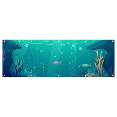 Ai Generated Ocean Sea Fish Aquatic Water Nature 3 Banner And Sign 12  X 4  by Pakemis