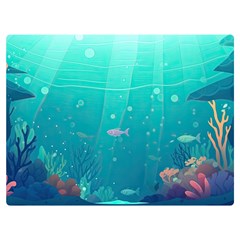 Ai Generated Ocean Sea Fish Aquatic Water Nature 3 One Side Premium Plush Fleece Blanket (extra Small)