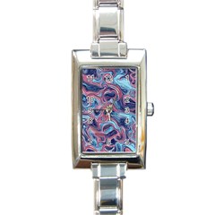 Fluid Art Pattern Rectangle Italian Charm Watch by GardenOfOphir