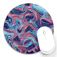 Fluid Art Pattern Round Mousepad by GardenOfOphir