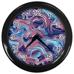 Fluid Art Pattern Wall Clock (Black) Front