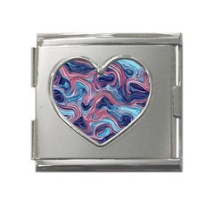 Fluid Art Pattern Mega Link Heart Italian Charm (18mm) by GardenOfOphir