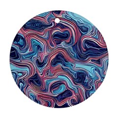 Fluid Art Pattern Round Ornament (two Sides) by GardenOfOphir