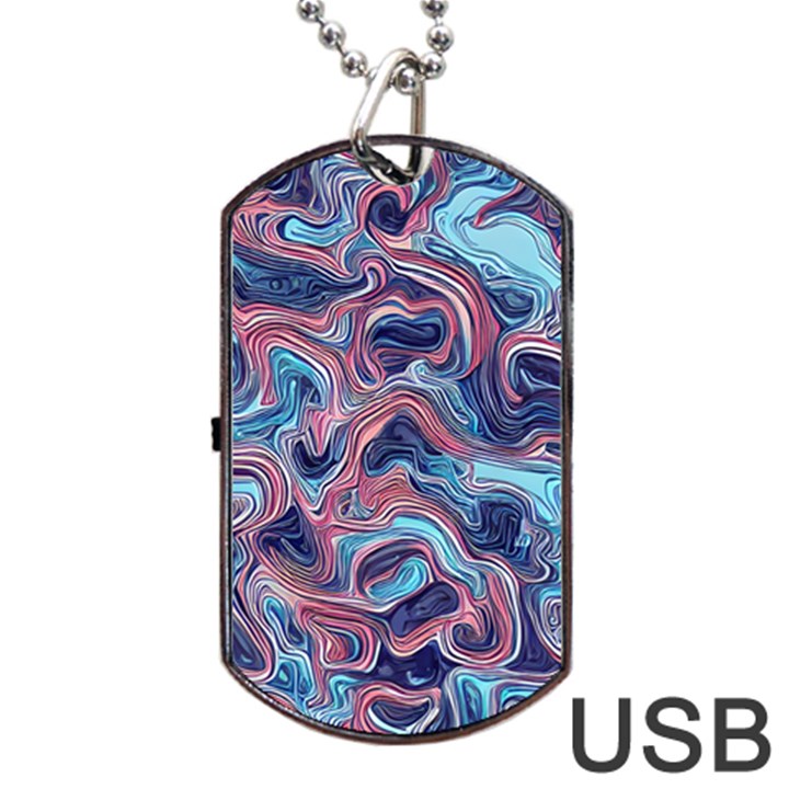 Fluid Art Pattern Dog Tag USB Flash (One Side)