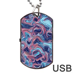 Fluid Art Pattern Dog Tag Usb Flash (two Sides) by GardenOfOphir