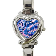 Abstract Liquid Art Pattern Heart Italian Charm Watch by GardenOfOphir