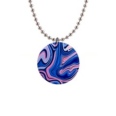 Abstract Liquid Art Pattern 1  Button Necklace by GardenOfOphir