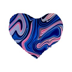 Abstract Liquid Art Pattern Standard 16  Premium Heart Shape Cushions by GardenOfOphir