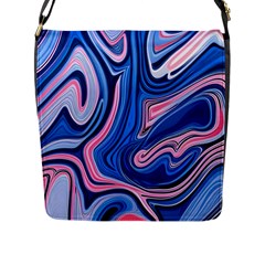 Abstract Liquid Art Pattern Flap Closure Messenger Bag (l) by GardenOfOphir